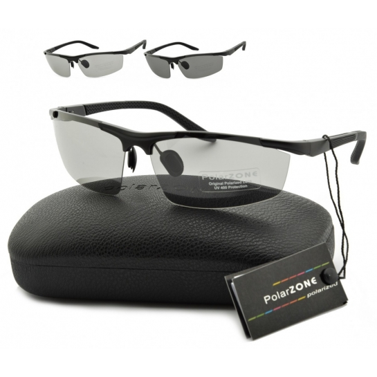 Męskie Sportowe okulary polaryzacja + fotochrom aluminiowe POL-352FP